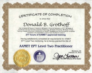 Emotional Freedom Techniques Certificate level 2